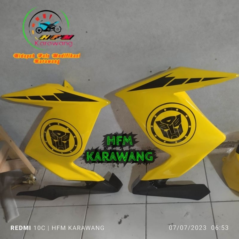 Half Fairing/sayap samping fighter model Ninja Z250R pnp di Yamaha Byson Karbu