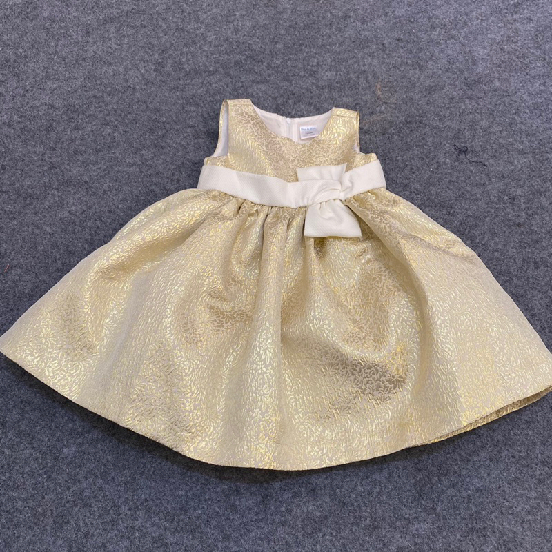 DRESS PESTA ANAK KOREA STYLE WARNA GOLD BEE&BAE