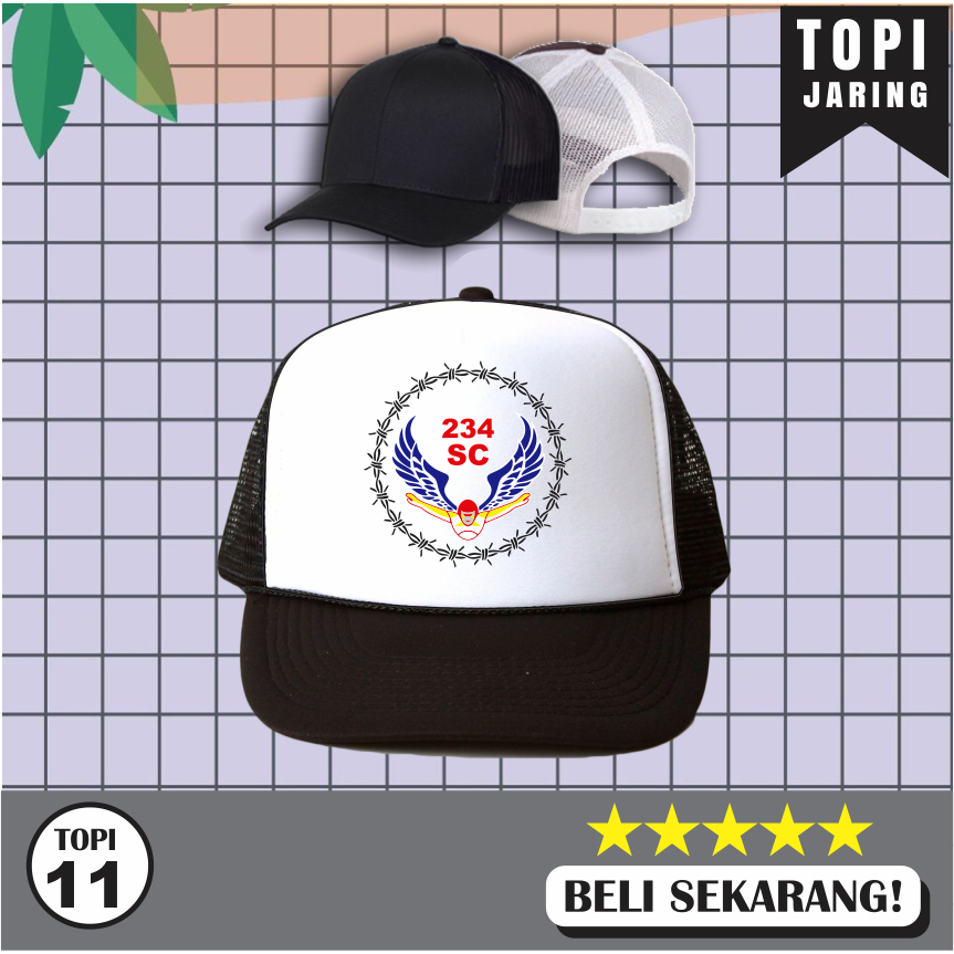 Topi Distro Trucker Jaring / Logo Keren Desain SC 234 Premium Quality / Topi Jaring Pria  Atau Wanit