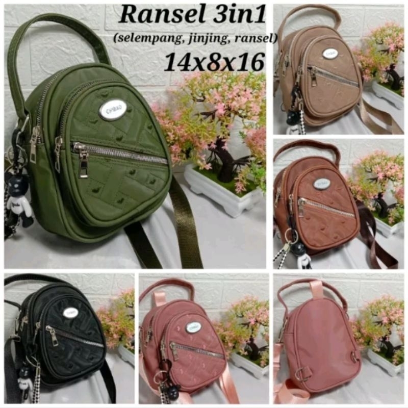 tas ransel cibao wanita mini 3 ini 1 res mereng terlaris