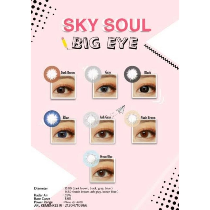 Softlens Sky Soul Big Eyes / Softlens Sky Soul Baby Eyes / Softlens Sky Soul Normal s/d Minus 6
