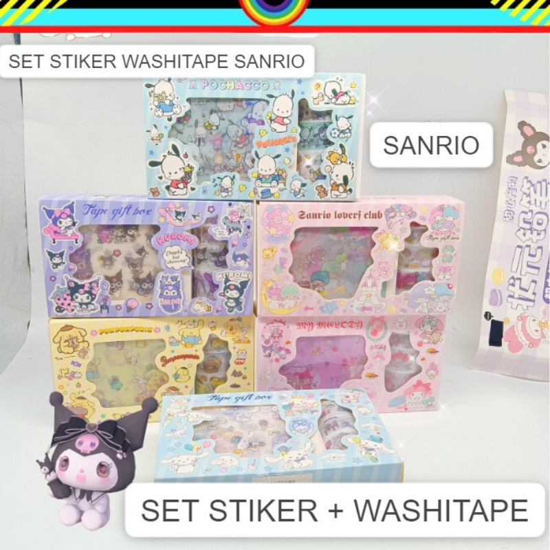 

SET STIKER WASHITAPE SANRIO STIKER JURNAL JOURNALING SET WASHITAPE SET JURNALING DIARY TEMPELAN DIARY MEMO POMPOMPURIN MELODY KUROMI CINAMORROL @banyak