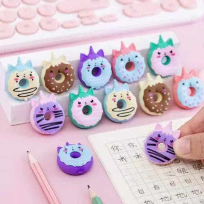 

( KKM ) Penghapus Pensil Model Donat Penghapus Pensil Karakter Stip Penghapus Lucu Motif Donut