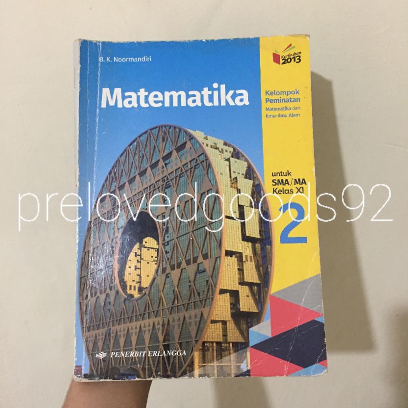 

preloved/second buku cetak matematika peminatan penerbit erlangga kelas 11 SMA/MA