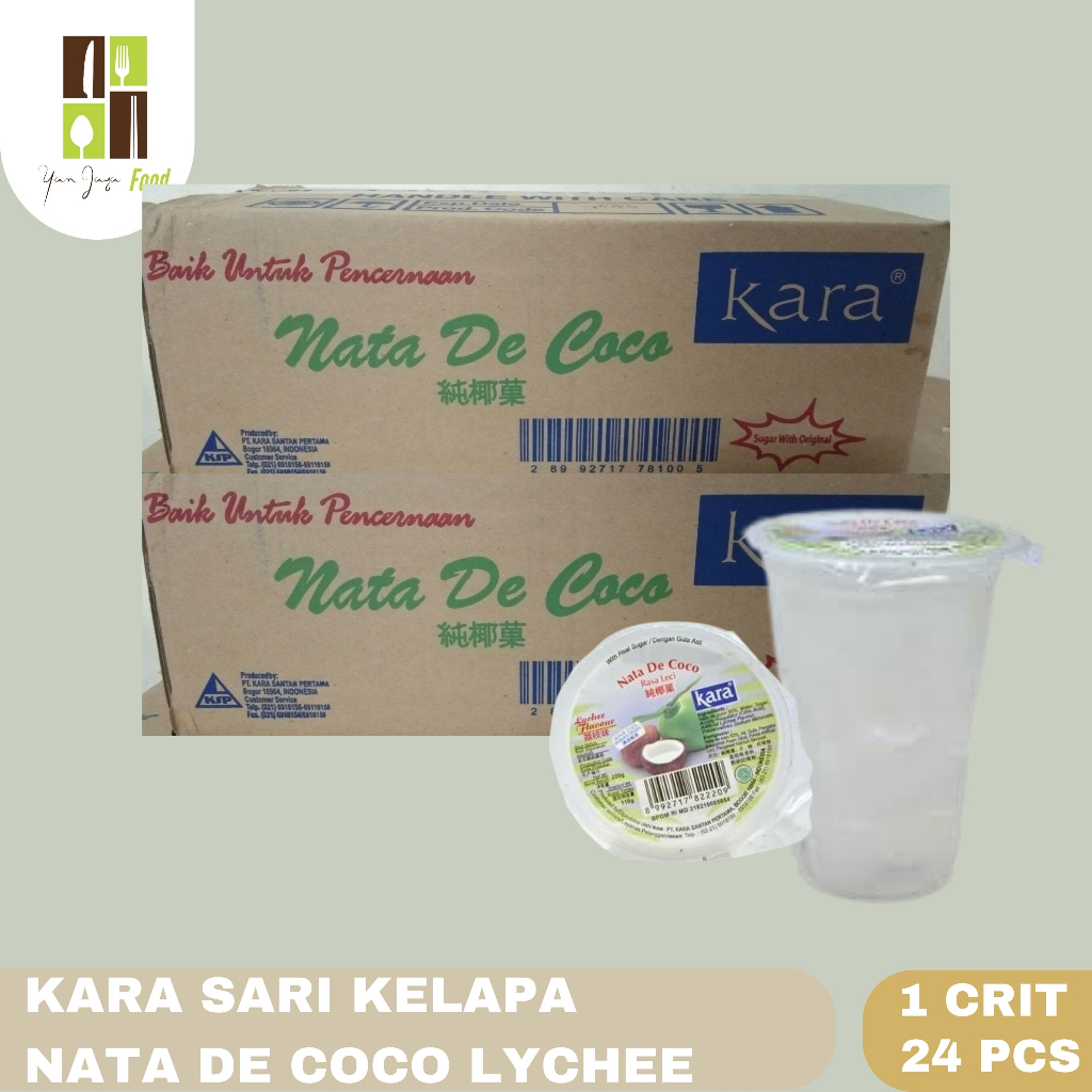 

Kara Sari Kelapa Leci / Kara Nata De Coco Lychee gelas 220 gr 1 CARTON