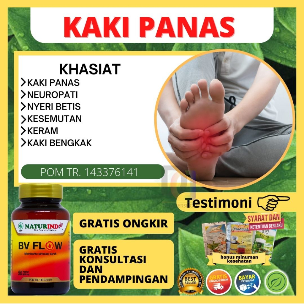 Obat kaki panas neuropati terbakar herbal bv flow