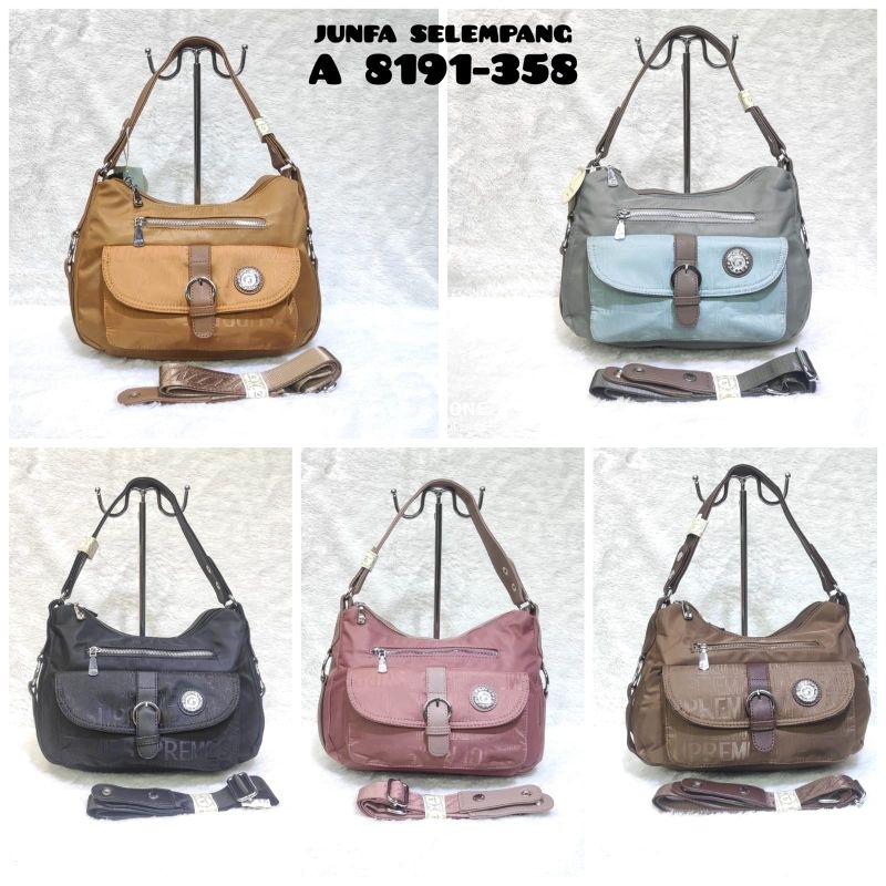 LAGI PROMO   TAS SELEMPANG JUNFA 8191-358 BAHAN PARASUT WATERPROOF