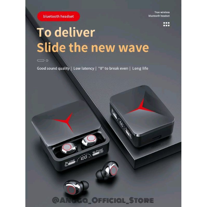 Headset Bluetooth M90 TWS Wireles Earphone Bluetooth 5.2 In