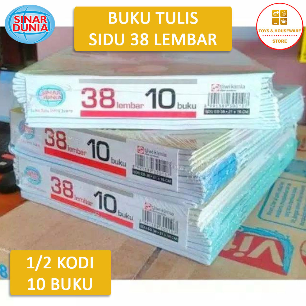 Buku Tulis SIDU 38 Lembar / 10 pcs (1/2 Kodi)