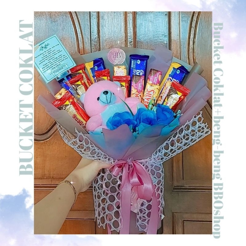 

buket cokelat teddy kado ulang tahun hari ibu bboshop