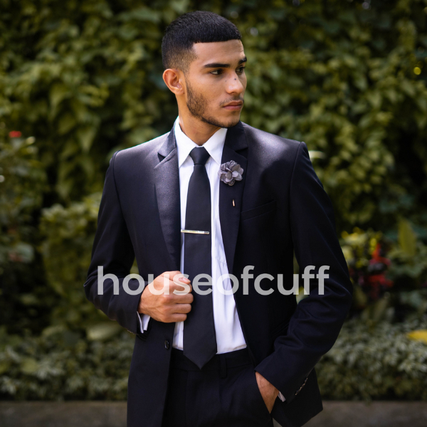 Houseofcuff Jas Pria Slim Fit Suit Blazer Formal Hitam