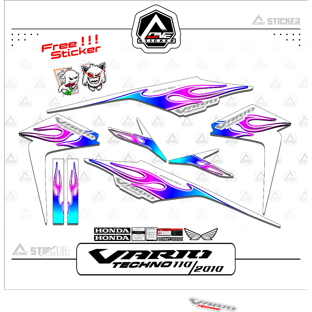 STRIPING VARIO TECHNO 110 EDISI API / S11 / STIKER / STICKER / STIKER API / STRIPING API / VARIO / S