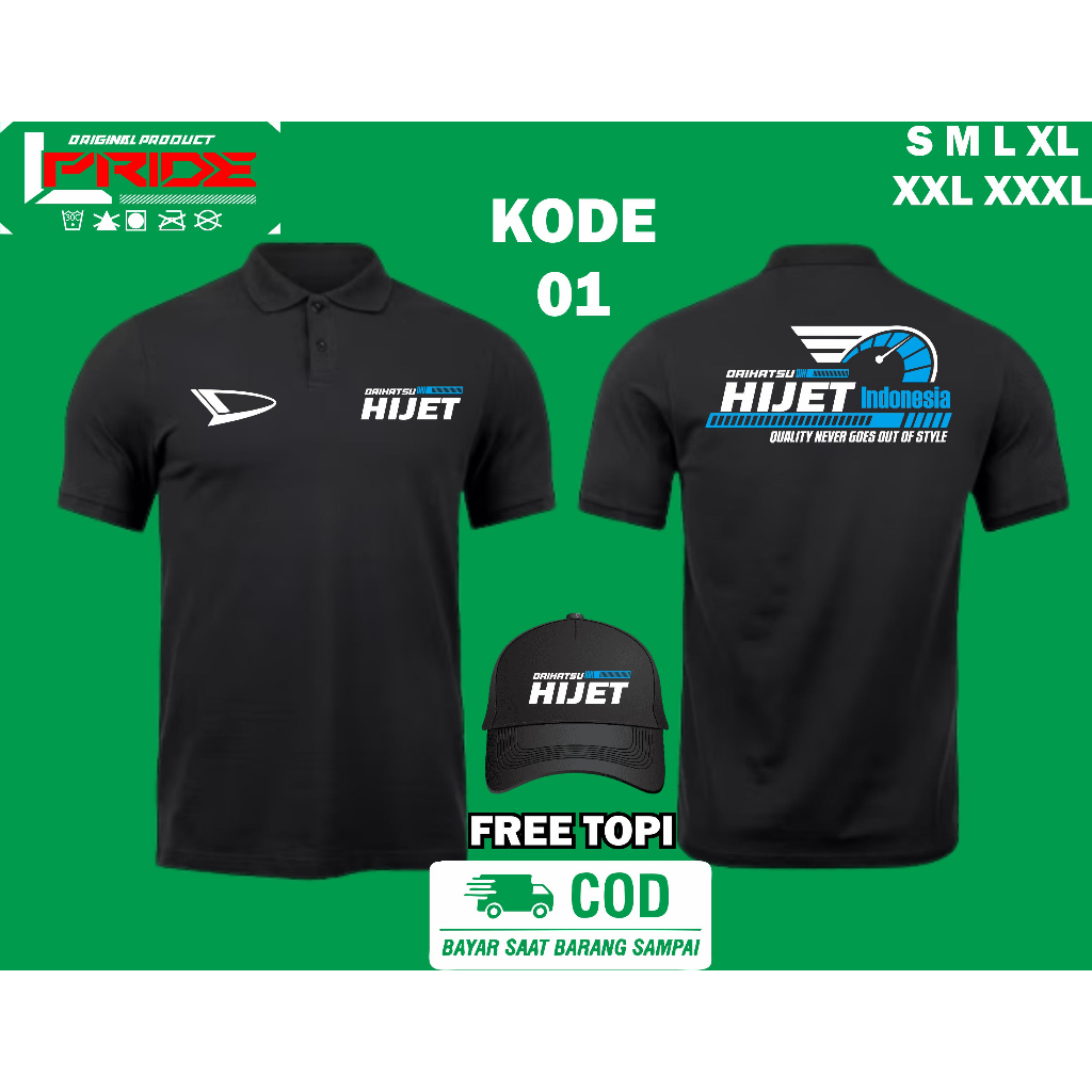 Kaos Polo Hijet Free Topi Kualitas Premium