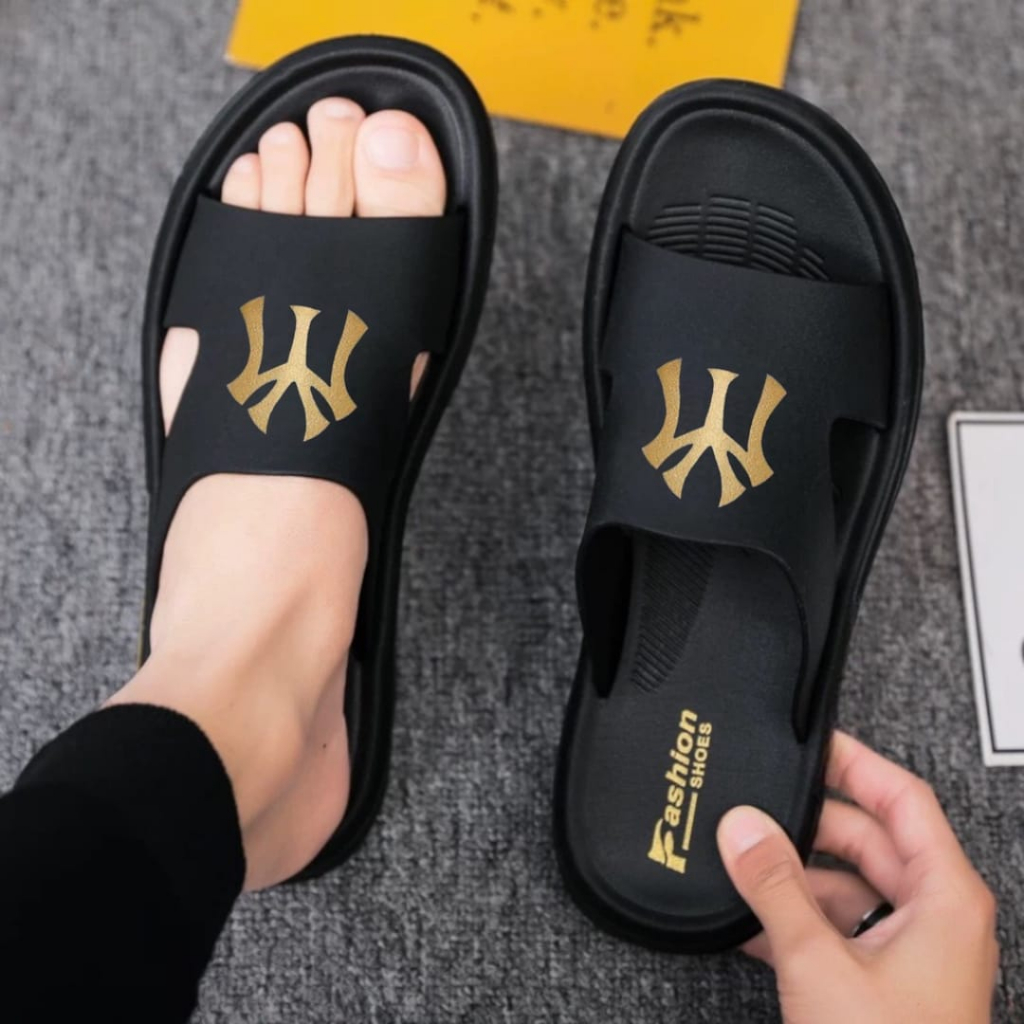 Sandal Kulit Slop Pria / Sandal pria slop kulit MY