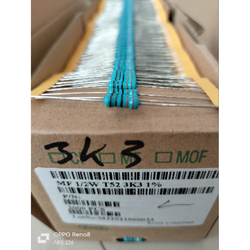 RESISTOR 1/2W 1% 3K3 TAIWAN ROLL