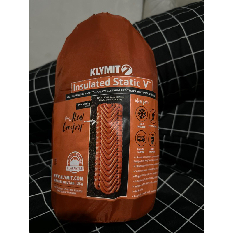 KLYMIT STATIC V ULTRALITE SL INSULATED LIFETIME WARRANTY