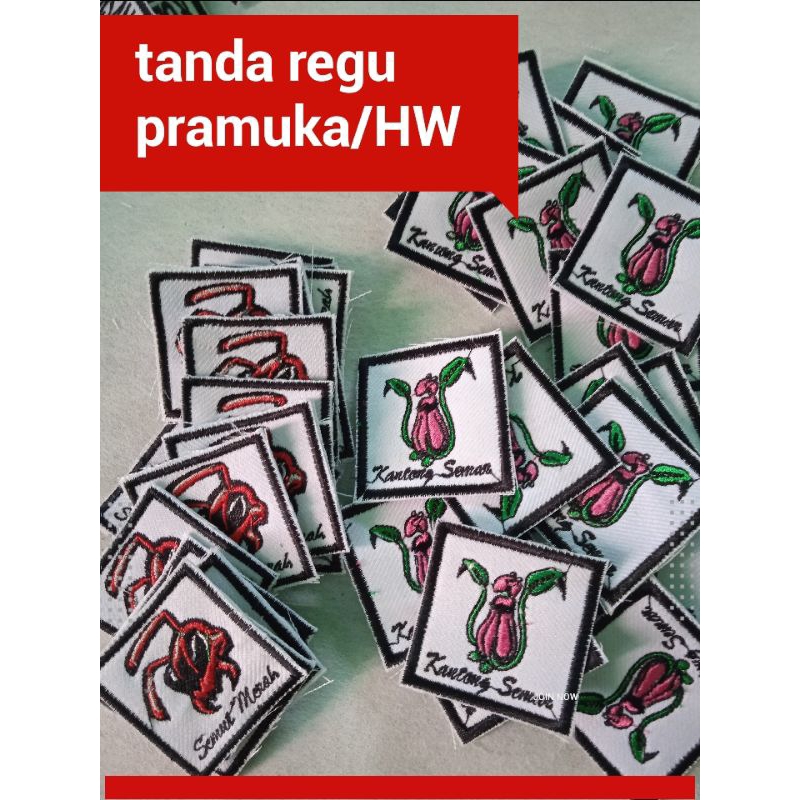 bordir logo regu pramuka/hw CUSTOM.logo pramuka. bordir regu. bordir pramuka. bordir HW