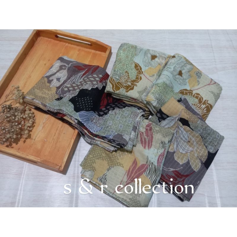 hijab segi empat motif premium/Akira dobby jait tepi 115*115