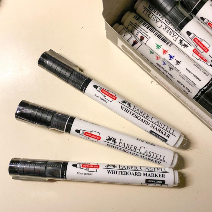

Spidol Faber Castell Whiteboard Marker Hitam