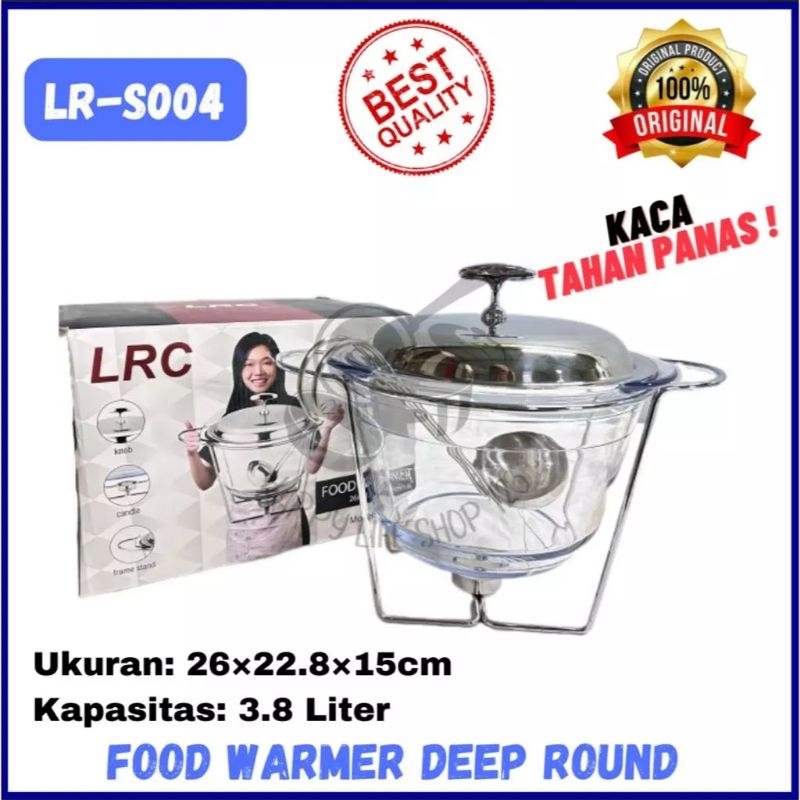 food warmer with glass container LRC stainless steel zinc alloy penghangat makanan restoran