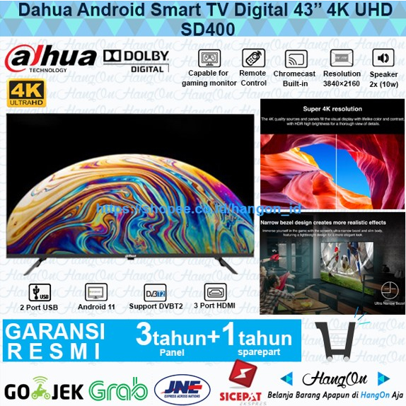 [KARGO PACKING KAYU] Dahua SD400 Android Smart TV Digital 43 inch Ultra HD 4K UHD Monitor