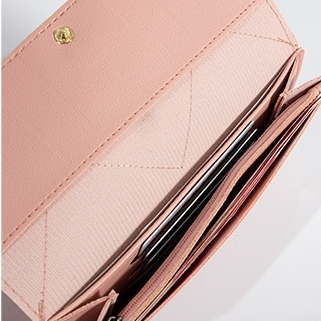 DOMPET PANJANG WANITA LIPAT IMPORT KULIT PINK LUCU REUXA WA749P3 SLOT KARTU RESLETING KOIN LONG WALLET KEKINIAN REMAJA CEWEK KOREA SIMPLE PREMIUM FASHION BRANDED BATAM TERBARU