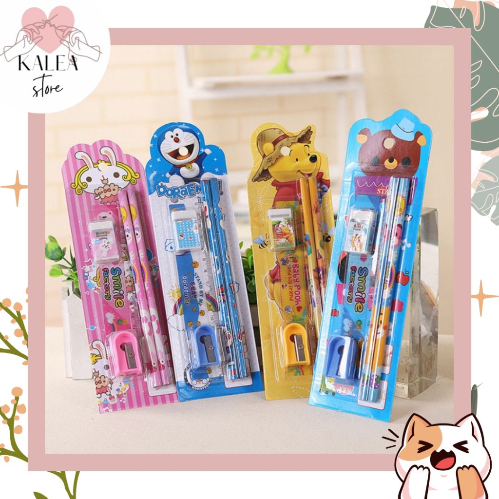 

KALEA - Stationary Set 5 in 1 Karakter / Alat Tulis Sekolah / Paket Alat Tulis / Mini Stationary / Set Alat Tulis Pensil