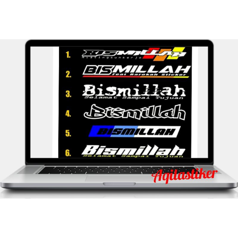 sticker cutting bismilah stiker kaca mobil,fickup,truk dll.