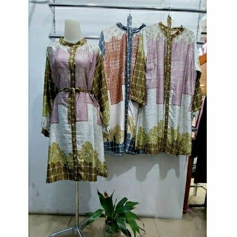 midi dress / tunik satin / long tunik satin / busui