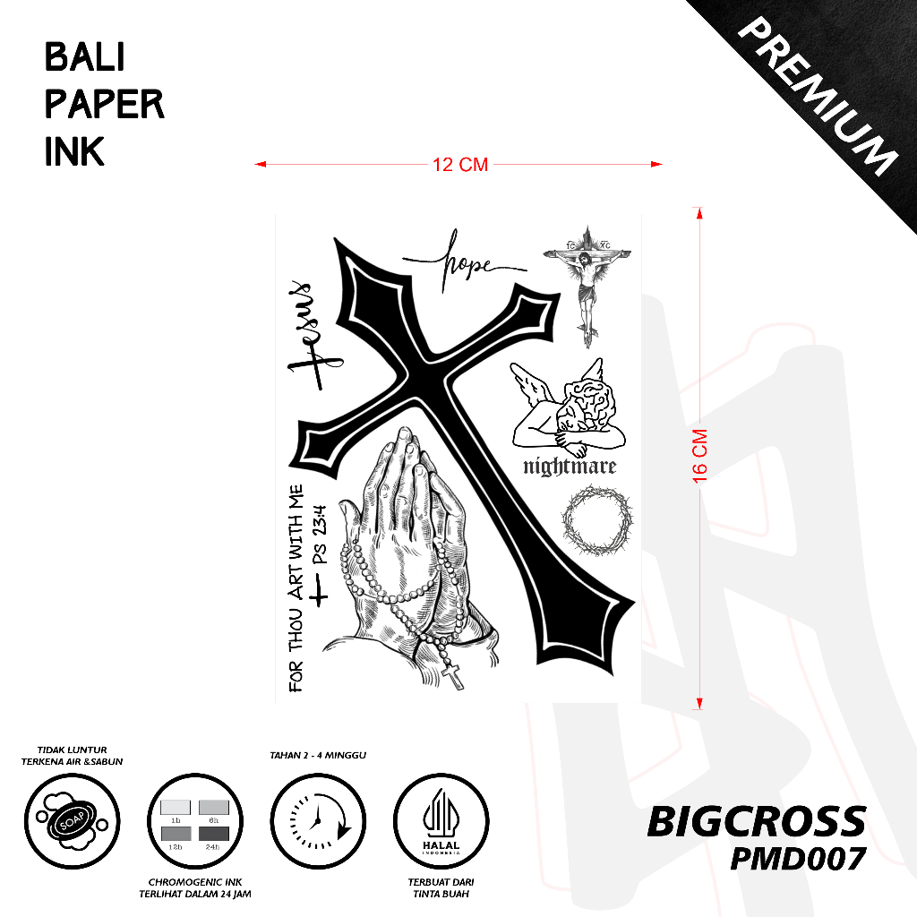 Bali Paper Ink PMD007 Big Salib Fruit Ink Tatto Temporary Premium Tato Temporer Olschool - Tato Leng