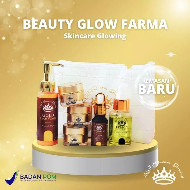 (COD) Beauty Glow Farma Paket Putih Glowing 6 in 1 Lengkap Dengan Serum Free Bb Cream