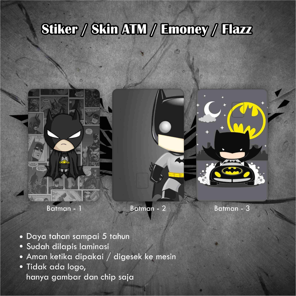

Stiker / Garskin / Skin ATM / Garskin / Skin Kartu Batman