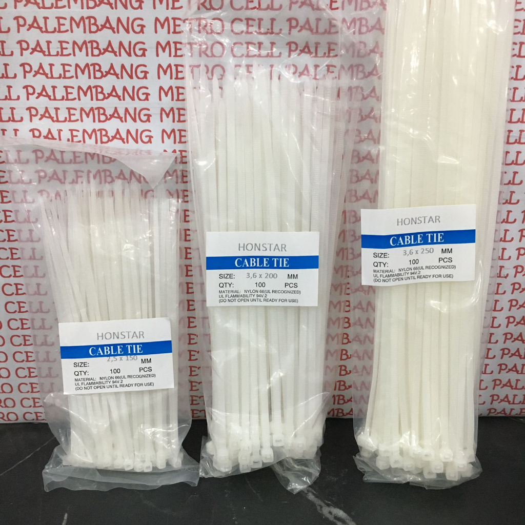 

Cable Ties Kabel Ties 2,5mm 3,6mm Putih Hoki Pas / Honhstar