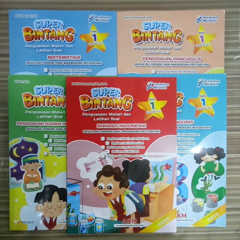 Buku LKS,AKM Super Bintang kelas 1 SD kurikulum merdeka