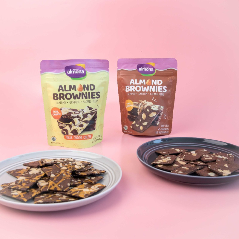 Almona Almond Brownies Chips 50gr Cemilan Sehat Snack Sehat