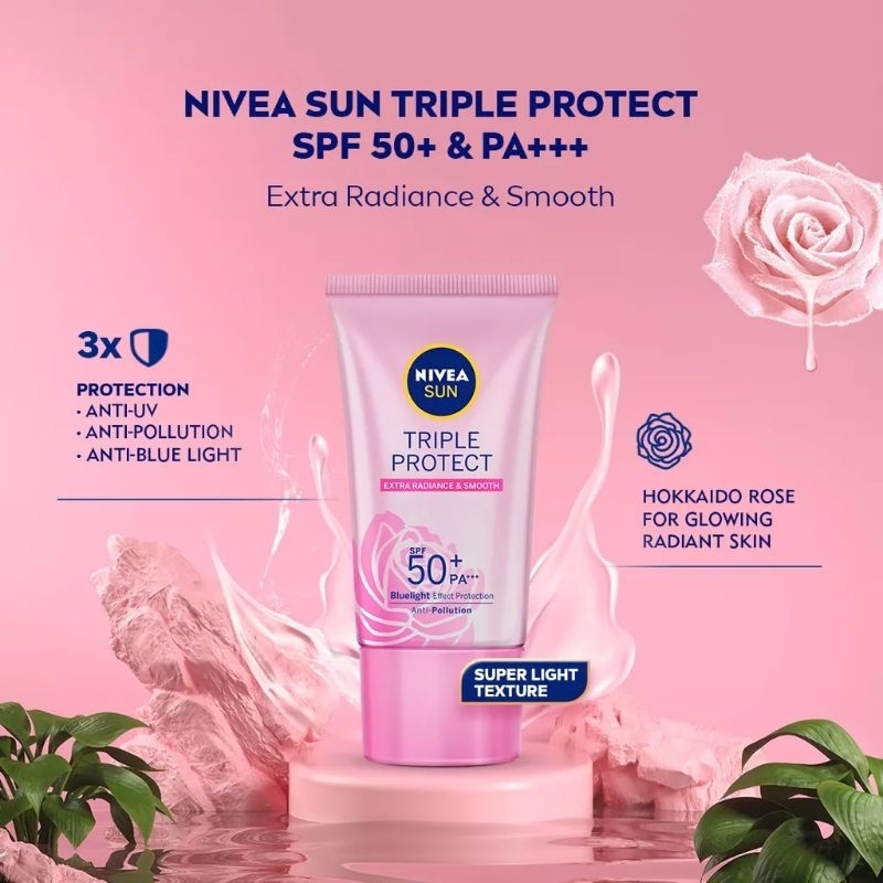 NIVEA SUN face serum triple protect hokkaido rose SPF50+ PAA++