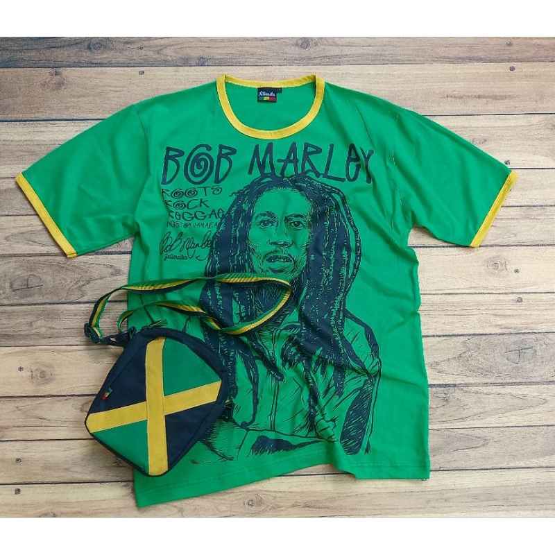 tshirt bob marley kaos jamaika baju rasta rambut gimbal murah
