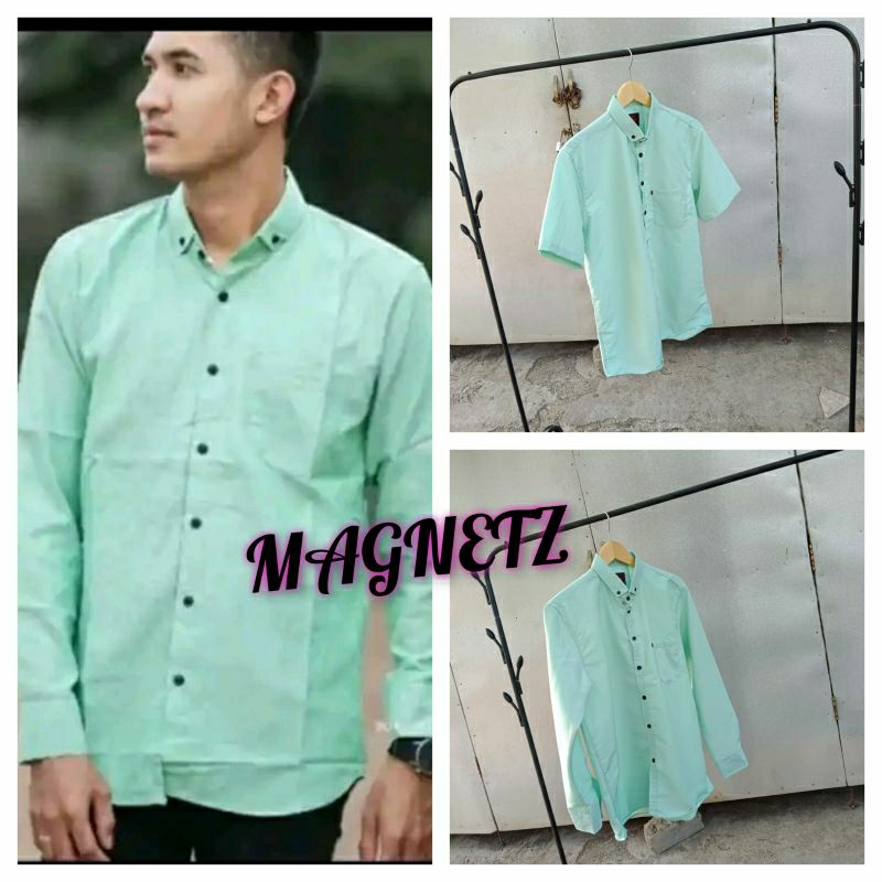 Kemeja hijau tosca lengan panjang/Kemeja hijau tosca pria lengan panjang dan pendek tosca mint