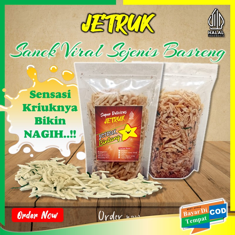 

Jetruk Bintang Makanan Ringan Kriuk Sejenis Basreng Dijamin Ketagihan