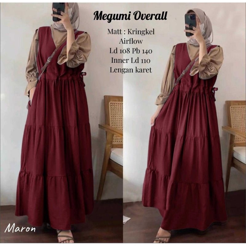 RR OVERALL 2IN1 MEGUMI DRESS OVERALL GAMIS OVERALL OVERALL HITAM OVERALL BIRU OVERALL MARON DRESS BI