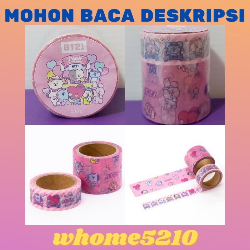 

[READY] BT21 Candy Masking Tape Washi Tape 15 & 30 mm Set