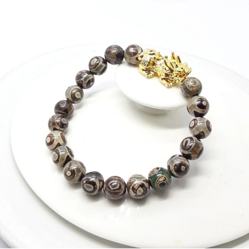 Gelang Naga Mas Batu Dzi Tibet 3 Mata