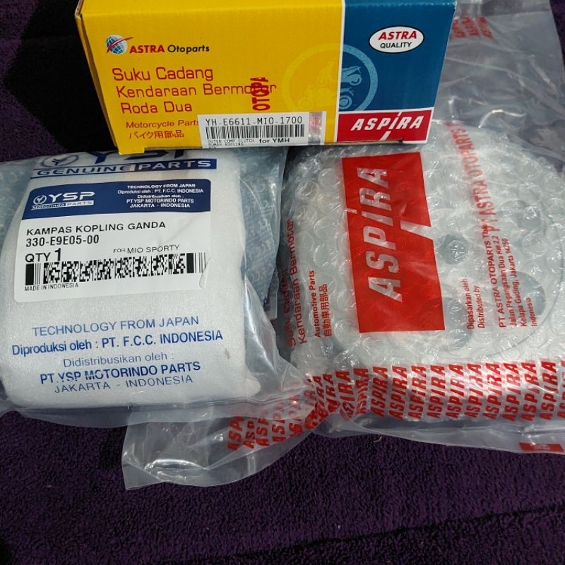 Paket Hemat Kampas Ganda Cvt Mio Sporty Mio Smaile Fcc Original, Mangkok Ganda Cvt Mio Sporty Mio Sm