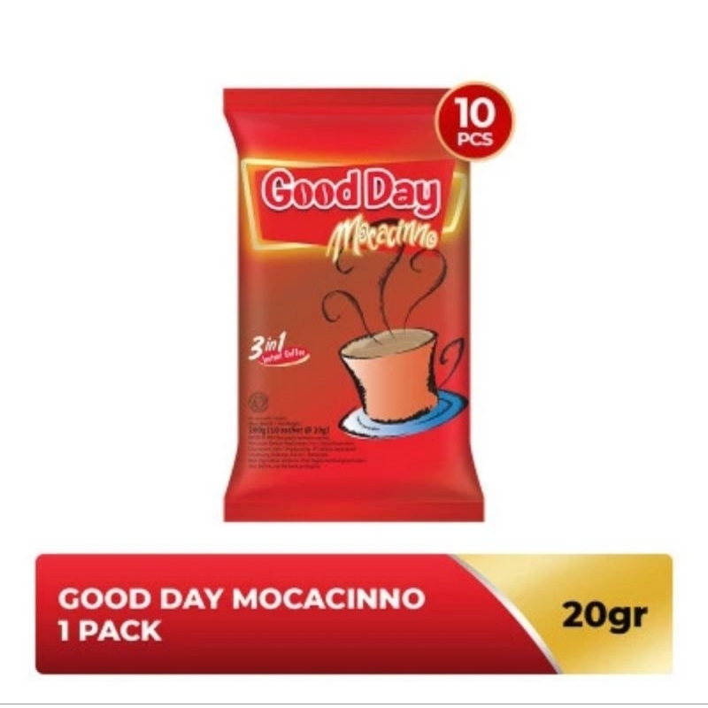 

Good Day Mocacino Merah 1 renceng isi 10 pcs