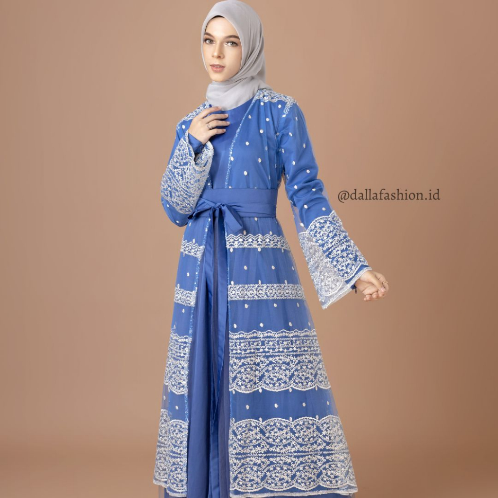 Liyana Dress Gamis Pesta Bahan Brokat Mewah Premium