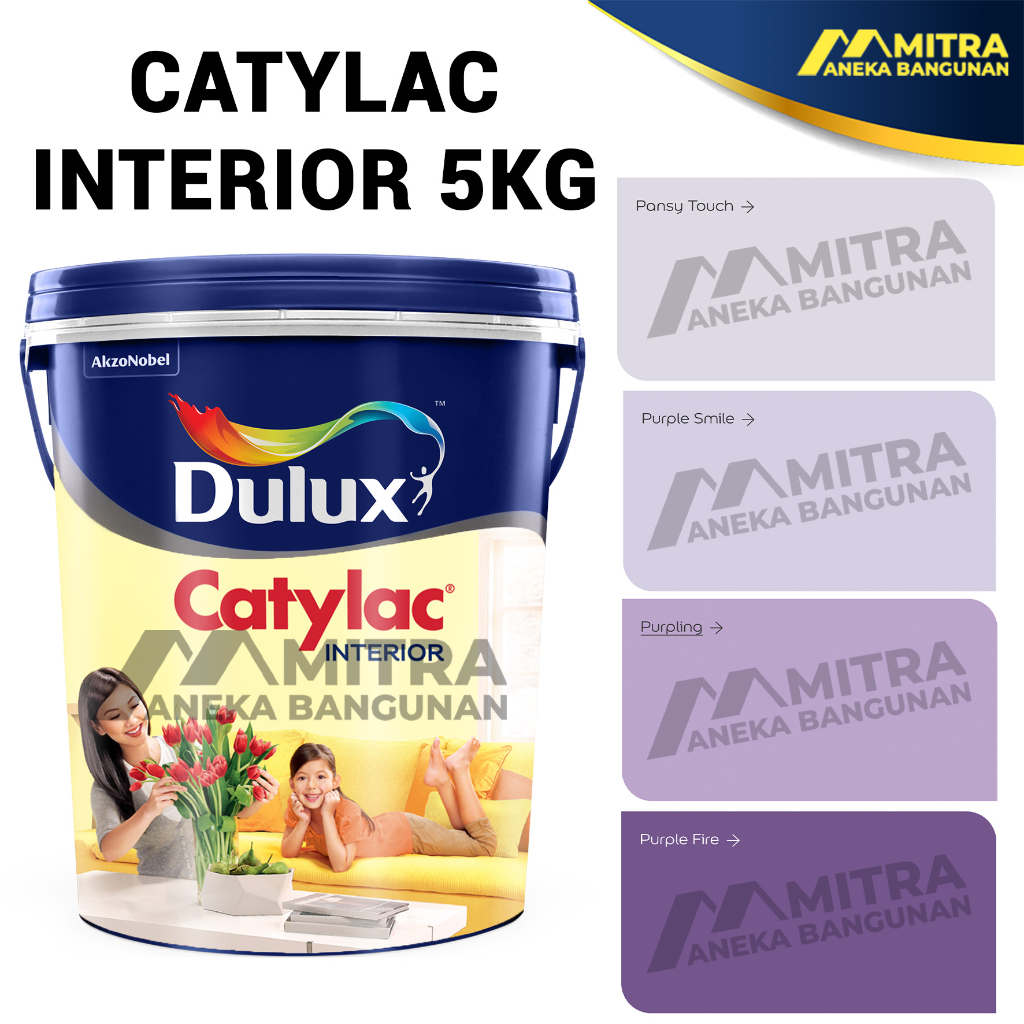 CAT TEMBOK DULUX CATYLAC INTERIOR 5 KG / UNGU LILAC