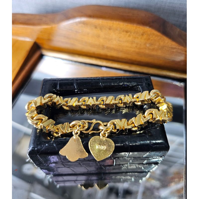 gelang wanita motif balok rantai/model emas 24k anti karat tahan lama