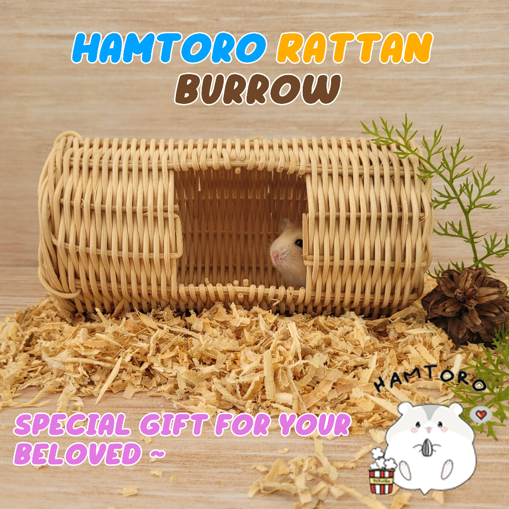 Hamtoro Rattan BURROW Mainan Terowongan Hamster