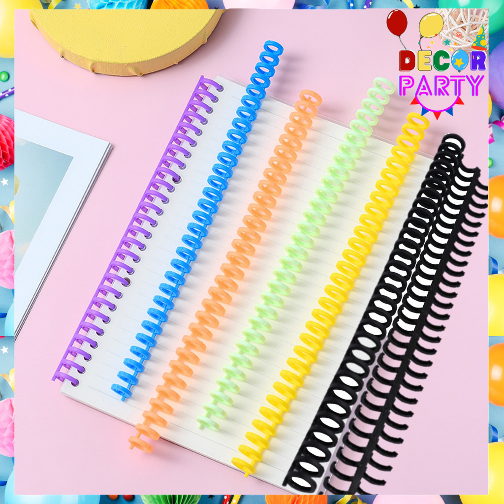 

DP Ring Binder Plastik Spiral Cincin 30 Lubang DIY Spiral Binder Strip Lingkaran Buku Cincin Pengikat Kertas Buku Album Buku Tempel Buku Spiral A4