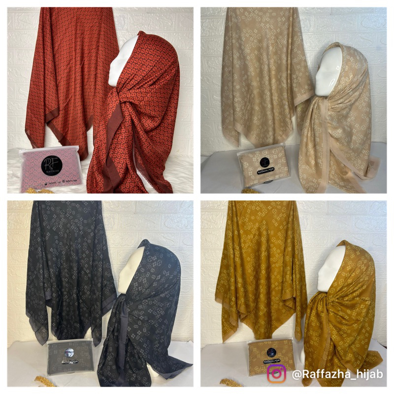 hijab segi empat motif Voal lasercut ,hijab voal printing voal premium FREE POUCH
